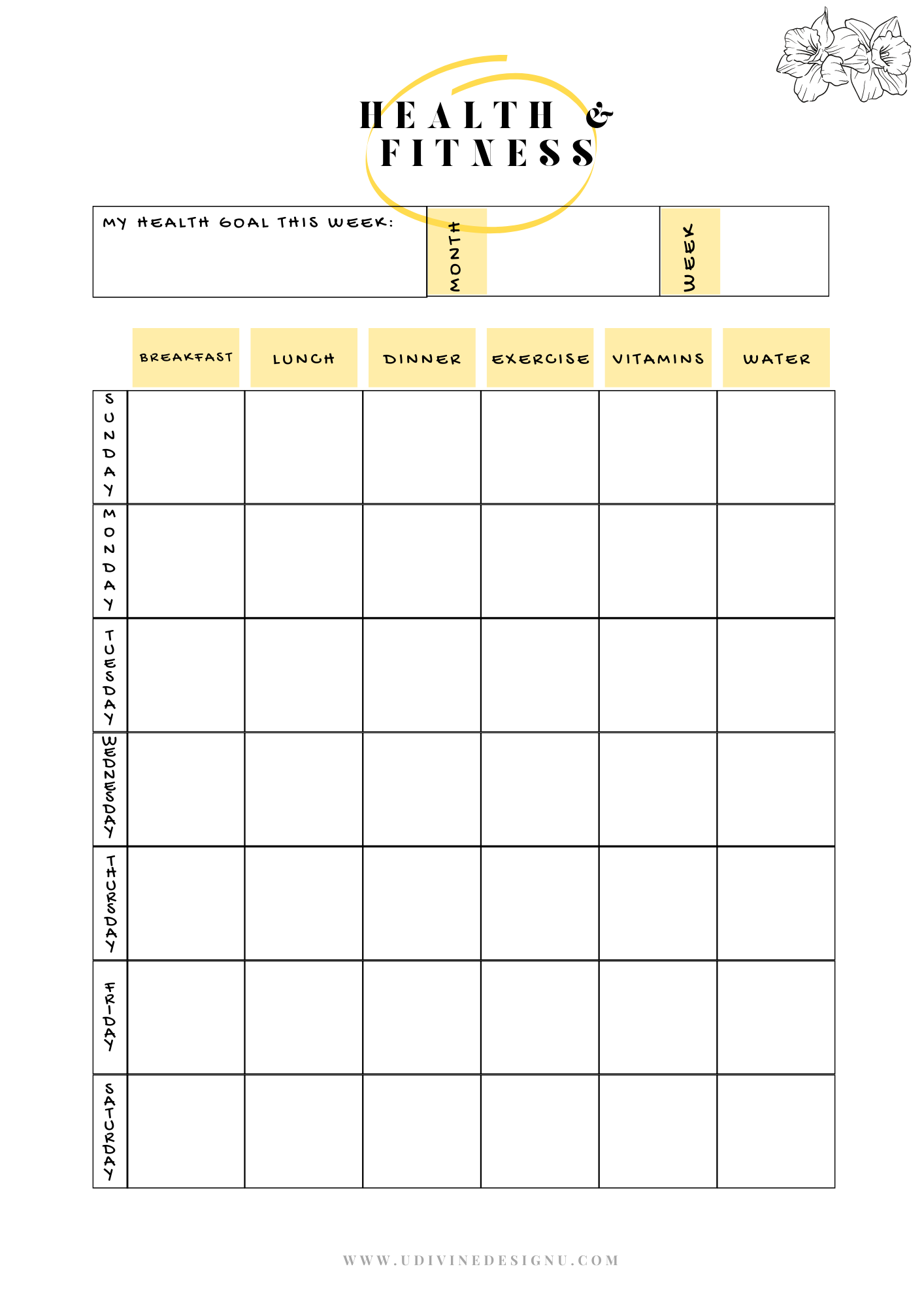 [Printable Journal] My Divine Design Life Journal 12 Month Planner